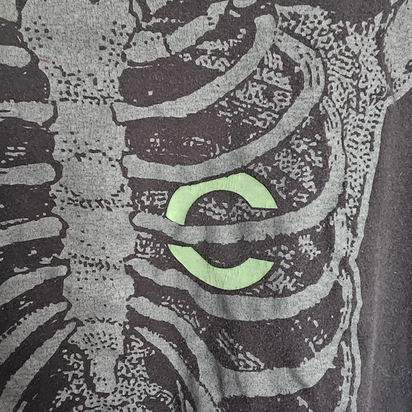 Chive Tees Rib Cage "C" For Heart Skeleton Black Tee Shirt XL - Picture 3 of 8